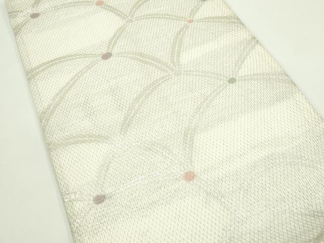 平和屋着物＊夏物 六通柄袋帯 青海波 銀糸 正絹 逸品 CABG7356rv