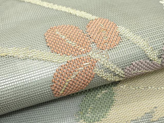 平和屋着物＊夏物 太鼓柄袋帯 萩 金銀糸 正絹 逸品 CABG7357rv