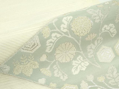 平和屋着物＊夏物 太鼓柄袋帯 絽綴れ 菊 金銀糸 正絹 逸品 未使用 CABG7358rv