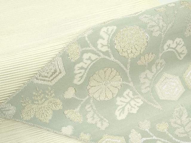 平和屋着物＊夏物 太鼓柄袋帯 絽綴れ 菊 金銀糸 正絹 逸品 未使用 CABG7358rv