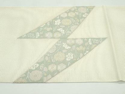 平和屋着物＊夏物 太鼓柄袋帯 絽綴れ 菊 金銀糸 正絹 逸品 未使用 CABG7358rv