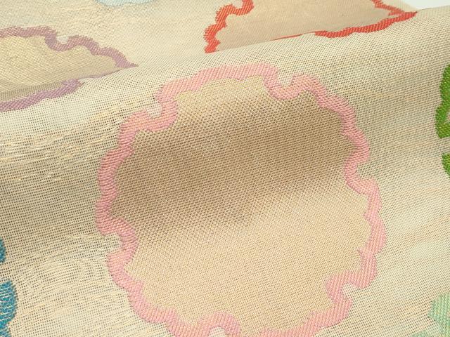 平和屋着物＊夏物 織物一筋名門 織悦 全通柄 本袋帯 雪輪文様 金糸 正絹 逸品 CABG7364rv