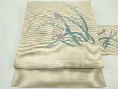 平和屋着物＊夏物　八寸名古屋帯　絽綴れ　草花文　正絹　逸品　CABG7368rv