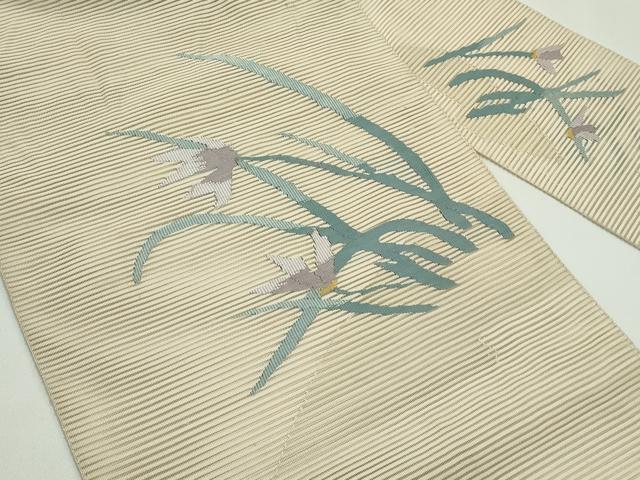 平和屋着物＊夏物　八寸名古屋帯　絽綴れ　草花文　正絹　逸品　CABG7368rv