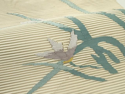 平和屋着物＊夏物　八寸名古屋帯　絽綴れ　草花文　正絹　逸品　CABG7368rv