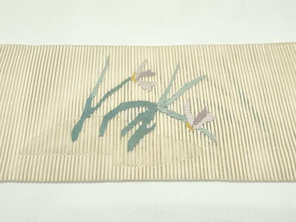 平和屋着物＊夏物　八寸名古屋帯　絽綴れ　草花文　正絹　逸品　CABG7368rv