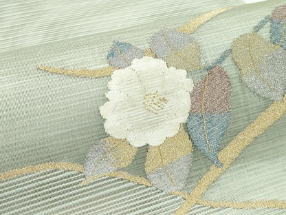 平和屋着物＊夏物 太鼓柄袋帯 絽綴れ 枝花文 金糸 正絹 逸品 CABG7386rv