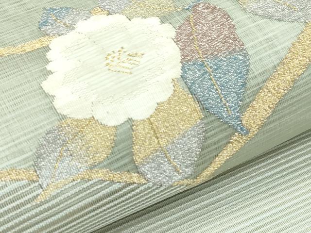 平和屋着物＊夏物 太鼓柄袋帯 絽綴れ 枝花文 金糸 正絹 逸品 CABG7386rv