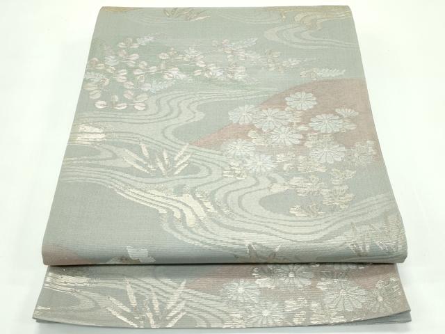 平和屋着物＊夏物 六通柄袋帯 秋草文 金銀糸 正絹 逸品 CABG7391rv