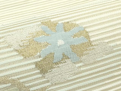 平和屋着物＊夏物 太鼓柄袋帯 絽綴れ 草花文 金銀糸 正絹 逸品 CABG7394rv