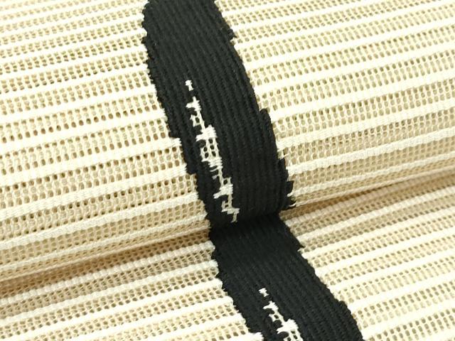 平和屋着物＊夏物　八寸名古屋帯　絽綴れ　よろけ縞　正絹　逸品　CABG7398rv