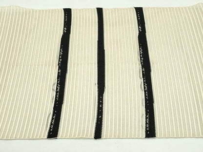 平和屋着物＊夏物　八寸名古屋帯　絽綴れ　よろけ縞　正絹　逸品　CABG7398rv