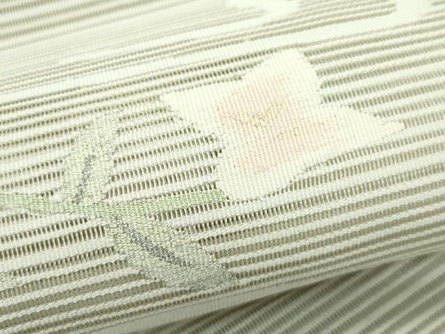 平和屋着物＊夏物　八寸名古屋帯　絽綴れ　草花文　銀糸　正絹　逸品　CABG7400rv