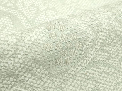 平和屋着物＊夏物　八寸名古屋帯　正倉院葡萄唐草文　銀糸　正絹　逸品　CABG7401rv