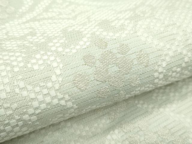 平和屋着物＊夏物　八寸名古屋帯　正倉院葡萄唐草文　銀糸　正絹　逸品　CABG7401rv