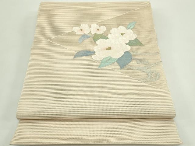 平和屋着物＊夏物　八寸名古屋帯　絽綴れ　枝花文　金銀糸　正絹　逸品　CABG7403rv