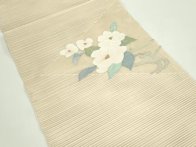 平和屋着物＊夏物　八寸名古屋帯　絽綴れ　枝花文　金銀糸　正絹　逸品　CABG7403rv
