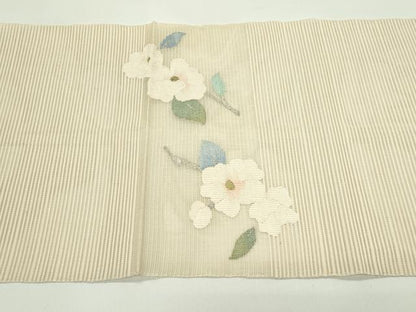 平和屋着物＊夏物　八寸名古屋帯　絽綴れ　枝花文　金銀糸　正絹　逸品　CABG7403rv