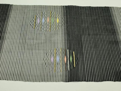 平和屋着物＊夏物　八寸名古屋帯　絽綴れ　幾何学文様　正絹　逸品　CABG7405rv
