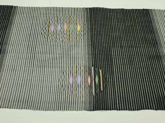 平和屋着物＊夏物　八寸名古屋帯　絽綴れ　幾何学文様　正絹　逸品　CABG7405rv