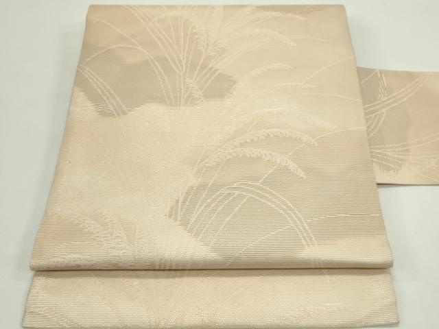 平和屋着物＊夏物　九寸名古屋帯　草木文　金銀糸　正絹　逸品　CABG7408rv