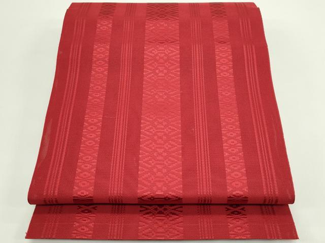 平和屋着物＊夏物　博多織　八寸名古屋帯　紗献上　紅海老茶色　逸品　CABG7412rv