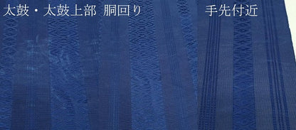 平和屋着物＊夏物　本場筑前博多織　八寸名古屋帯　紗献上　濃藍色　証紙付き　正絹　逸品　CABG7413rv