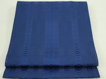 平和屋着物＊夏物　本場筑前博多織　八寸名古屋帯　紗献上　濃藍色　証紙付き　正絹　逸品　CABG7413rv
