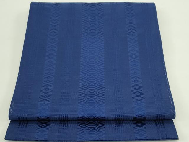平和屋着物＊夏物　本場筑前博多織　八寸名古屋帯　紗献上　濃藍色　証紙付き　正絹　逸品　CABG7413rv