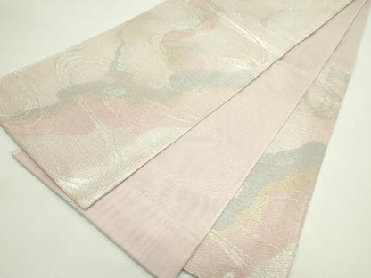 平和屋着物＊夏物 六通柄袋帯 流水文 銀糸 正絹 逸品 CABG7416rv