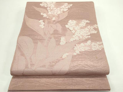 平和屋着物＊夏物 太鼓柄袋帯 草花文 正絹 逸品 CABG7417rv