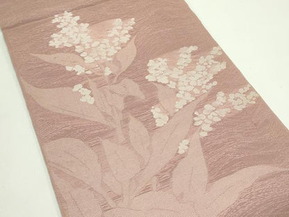 平和屋着物＊夏物 太鼓柄袋帯 草花文 正絹 逸品 CABG7417rv