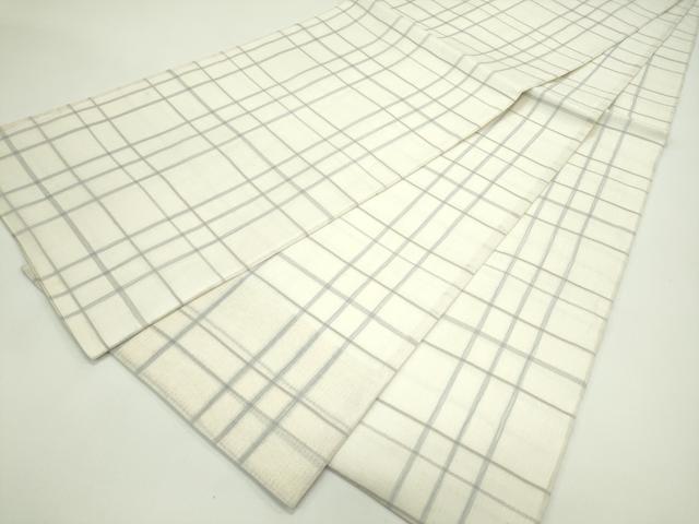 平和屋着物＊夏物 全通柄袋帯 格子柄 正絹 逸品 CABG7419rv