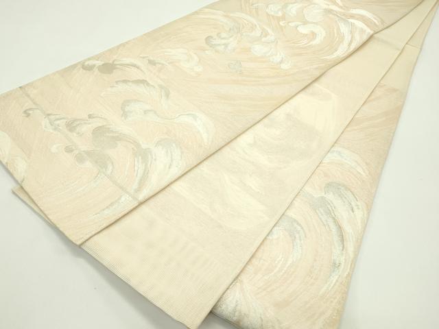 平和屋着物＊夏物 六通柄袋帯 立波文 銀糸 正絹 逸品 CABG7423rv