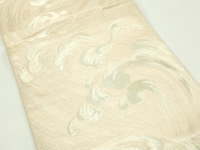 平和屋着物＊夏物 六通柄袋帯 立波文 銀糸 正絹 逸品 CABG7423rv