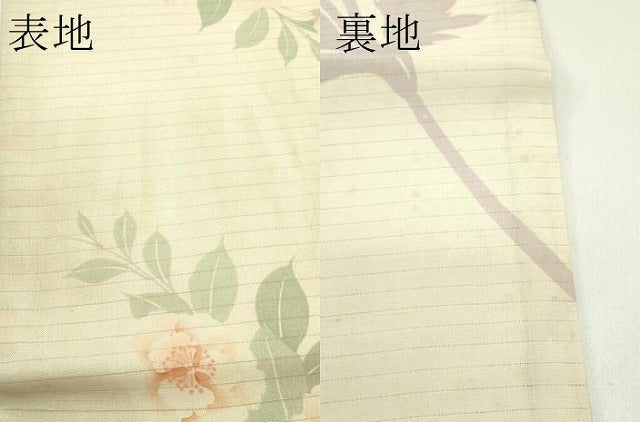 平和屋着物＊夏物 アンティーク 大正ロマン 両面 全通柄 京袋帯 駒刺繍 牡丹 菊 正絹 逸品 CABG7424rv