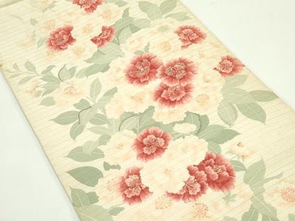 平和屋着物＊夏物 アンティーク 大正ロマン 両面 全通柄 京袋帯 駒刺繍 牡丹 菊 正絹 逸品 CABG7424rv