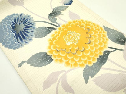 平和屋着物＊夏物 アンティーク 大正ロマン 両面 全通柄 京袋帯 駒刺繍 牡丹 菊 正絹 逸品 CABG7424rv
