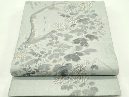 平和屋着物▽西陣　岡文織物謹製　太鼓柄袋帯　スリーシーズン　春夏秋　草花文　正絹　逸品　CABG7432rv