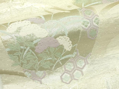 平和屋着物＊夏物 六通柄袋帯 秋草丸文 金糸 正絹 逸品 CABG7435rv