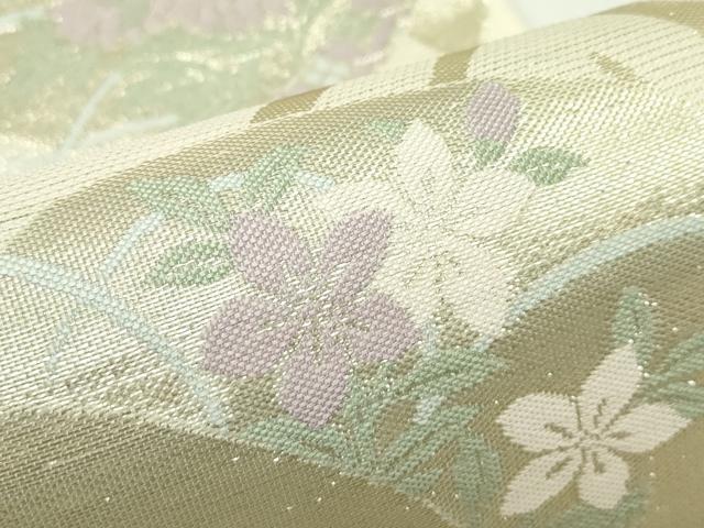 平和屋着物＊夏物 六通柄袋帯 秋草丸文 金糸 正絹 逸品 CABG7435rv