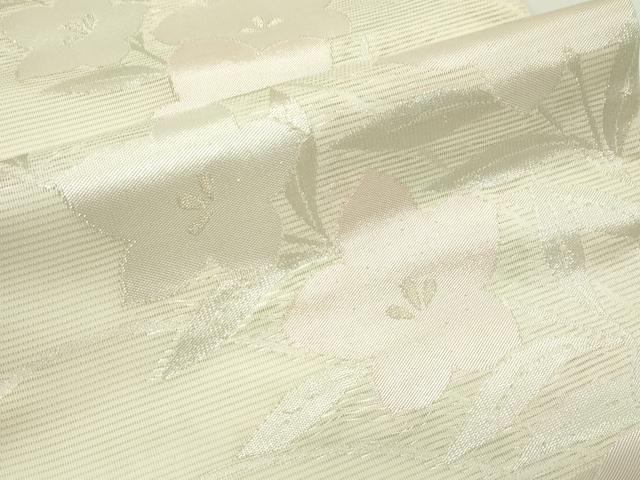 平和屋着物＊夏物　九寸名古屋帯　桔梗　銀糸　正絹　逸品　CABG7437rv