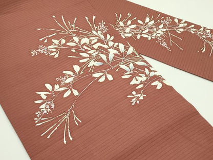 平和屋着物＊夏物　絽塩瀬　九寸名古屋帯　草花文　正絹　逸品　CABG7438rv