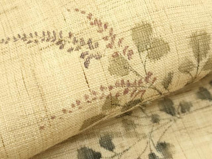 平和屋着物＊夏物　九寸名古屋帯　手描き　萩　麻　逸品　CABG7439rv
