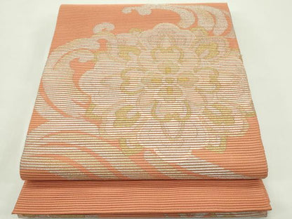 平和屋着物＊夏物　八寸名古屋帯　絽綴れ　正倉院立波文　金銀彩　正絹　逸品　CABG7441rv
