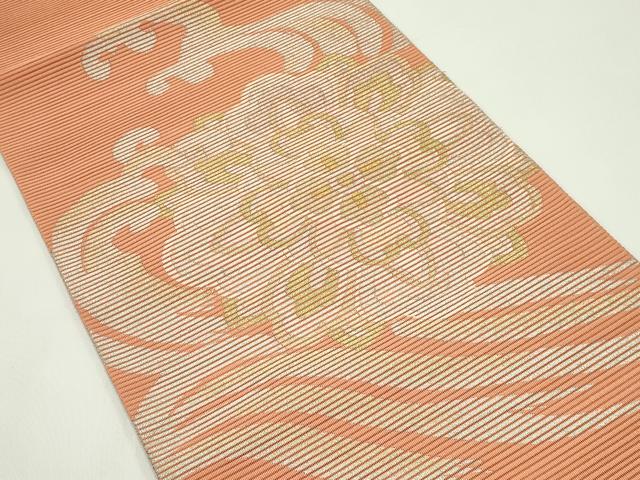 平和屋着物＊夏物　八寸名古屋帯　絽綴れ　正倉院立波文　金銀彩　正絹　逸品　CABG7441rv