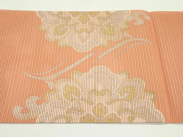 平和屋着物＊夏物　八寸名古屋帯　絽綴れ　正倉院立波文　金銀彩　正絹　逸品　CABG7441rv