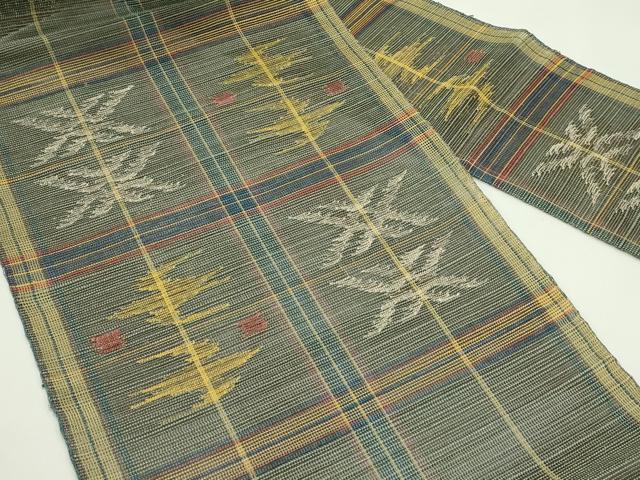 平和屋着物＊夏物　1854年創業　帯屋捨松　八寸名古屋帯　絣文様　正絹　逸品　未使用　CABG7443rv