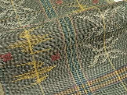 平和屋着物＊夏物　1854年創業　帯屋捨松　八寸名古屋帯　絣文様　正絹　逸品　未使用　CABG7443rv