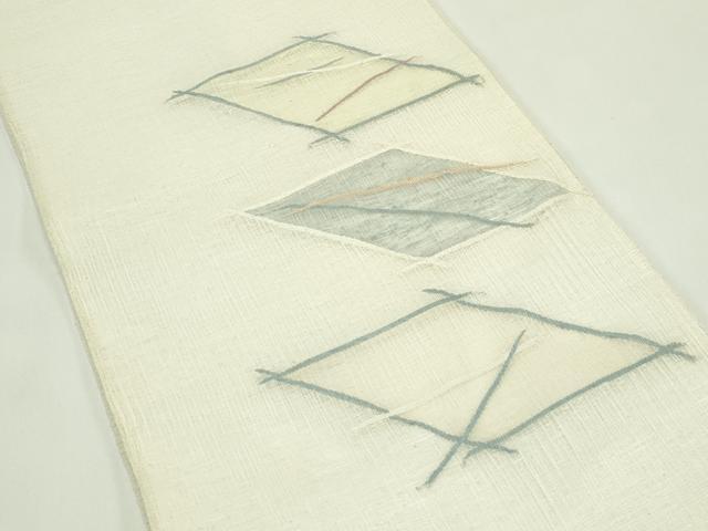 平和屋着物＊夏物 太鼓柄袋帯 すくい織 菱文様 正絹 逸品 CABG7448rv